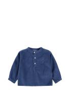 Enoz Tops Shirts Long-sleeved Shirts Navy Molo