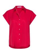 Lyocell Sleeveless Shirt Tops Shirts Short-sleeved Red Mango