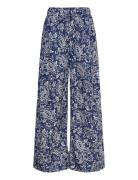 Printed Cotton Trousers Bottoms Trousers Wide Leg Navy Mango
