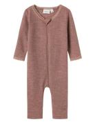 Nbfwang Wool Needle Nightsuit Solid Langærmet Body Pink Name It