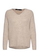 Vmcrewlefile Ls V-Neck Blouse Tops Knitwear Jumpers Grey Vero Moda