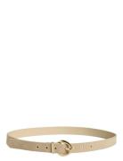Pclinea Suede Jeans Belt Kca Bælte Beige Pieces
