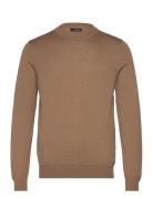 Keane Merino Crew Neck Sweater Tops Knitwear Round Necks Brown J. Lind...