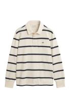 Thin Stripe Heavy Rugger Tops Polos Long-sleeved Cream GANT