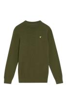 Cotton Crew Neck Jumper Tops Knitwear Pullovers Green Lyle & Scott