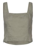 Heidi Top Tops T-shirts & Tops Sleeveless Khaki Green Twist & Tango