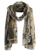 Scarf Snake Aop Accessories Scarves Lightweight Scarves Beige Lindex