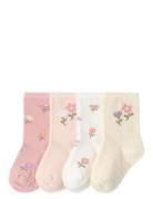 Sock 4 Pack With Pattern Socks & Tights Socks Multi/patterned Lindex