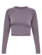 Onpjiji Seam Ls Top Sport Crop Tops Long-sleeved Crop Tops Purple Only...