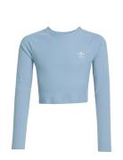 Rib C Ls Tee Tops T-shirts Long-sleeved T-Skjorte Blue Adidas Original...