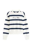Script Reg Pique Swtshrt Tops Sweatshirts & Hoodies Sweatshirts White ...