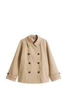 Cotton Reg Short Trench Coat Trenchcoat Frakke Beige Tommy Hilfiger