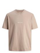 Jornorrebro Emb Tee Ss Crew Neck Noos Tops T-Kortærmet Skjorte Beige J...
