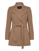 Platform Felt Crossover Coat Uldjakke Jakke Beige French Connection
