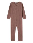 Nmfwang Wool Needle Nightsuit Solid Pyjamas Sie Jumpsuit Brown Name It