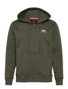 Basic Zip Hoodie Small Logo Tops Sweatshirts & Hoodies Hoodies Khaki G...