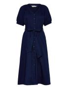 Zaves Chambray Ss Dress Knælang Kjole Navy French Connection