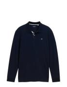 Basic Polo With Contrast Tops Polos Long-sleeved Navy Tom Tailor