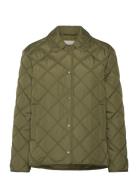 Quilted Jacket With Collar Quiltet Jakke Khaki Green GANT