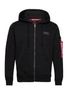 Back Print Zip Hoodie Tops Sweatshirts & Hoodies Hoodies Black Alpha I...
