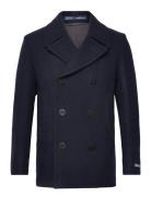 Polo Wool-Blend Melton Peacoat Uldfrakke Frakke Navy Polo Ralph Lauren