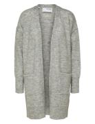 Slflulu New Ls Knit Long Cardigan B Noos Tops Knitwear Cardigans Grey ...
