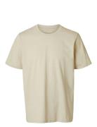 Slhaspen Ss O-Neck Tee Noos Tops T-Kortærmet Skjorte Cream Selected