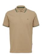Slhdante Sport Ss Polo Noos Tops Polos Short-sleeved Beige Selected