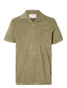 Slhrelax-Terry Ss Resort Polo Ex Tops Polos Short-sleeved Khaki Green ...
