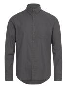 Slhslim-Dan Flannel Shirt Ls O Tops Shirts Casual Grey Selected