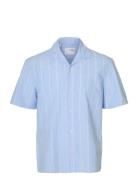 Slhrelaxsun Shirt Ss Resort Tops Shirts Short-sleeved Blue Selected