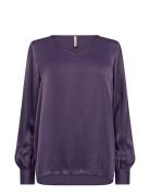 Sc-Hope Tops Blouses Long-sleeved Purple Soyaconcept