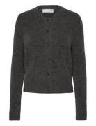 Slfsia Ras Ls Knit Cardigan Noos Tops Knitwear Cardigans Grey Selected
