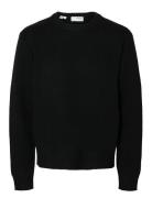 Slhcody Ls Knit Relaxed Crew Neck Noos Tops Knitwear Round Necks Black...