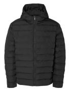 Slhbarry Quilted Hoodjacket Noos Foret Jakke Black Selected