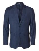 Slhslim-Neil Dark Blue Check Blz Noos Suits & Blazers Blazers Single B...