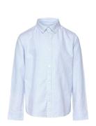 Striped Oxford Shirt Tops Shirts Long-sleeved Shirts Blue Mango