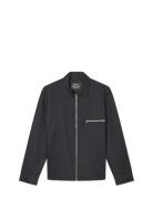 Narrow Twill Dexter Zip Shirt Tops Overshirts Black Mads Nørgaard