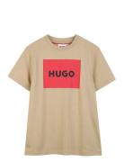 T-Shirt Tops T-Kortærmet Skjorte Beige Hugo Kids