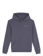 Script Embroidered Hoodie Tops Sweatshirts & Hoodies Hoodies Grey Lyle...