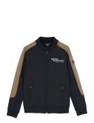 Zipper Jacket Contrast Sleeve Skaljakke Outdoorjakke Black Indian Blue...