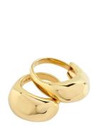 Harrison Rings, 2-In-1 Set, Gold-Plated Ring Smykker Gold Pilgrim