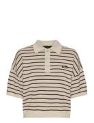 Slinky Knit Polo Tops T-shirts & Tops Polos Cream ROTATE Birger Christ...