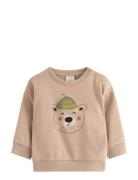 Sweatshirt Applique Tops Sweatshirts & Hoodies Sweatshirts Beige Linde...
