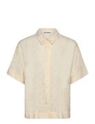 Srmargot Freedom Dot Ss Shirt Tops Shirts Short-sleeved Yellow Soft Re...