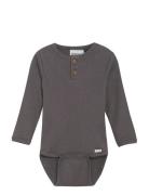 Body Ls Rib Langærmet Body Grey Minymo