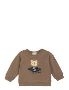 Sweatshirt Ls Tops Sweatshirts & Hoodies Sweatshirts Brown Minymo