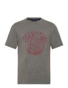 Denim Artwork T-Shirt Tops T-Kortærmet Skjorte Grey Scotch & Soda