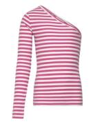 Tnmoore Shoulder Rib Tee Tops T-shirts Long-sleeved T-Skjorte Pink The...