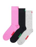 3-Pack Solid Socks Lingerie Socks Regular Socks Multi/patterned Happy ...